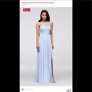 LONG ONE SHOULDER LACE BRIDESMAID DRESS
F17063